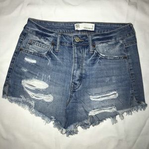 Distressed Jean shorts